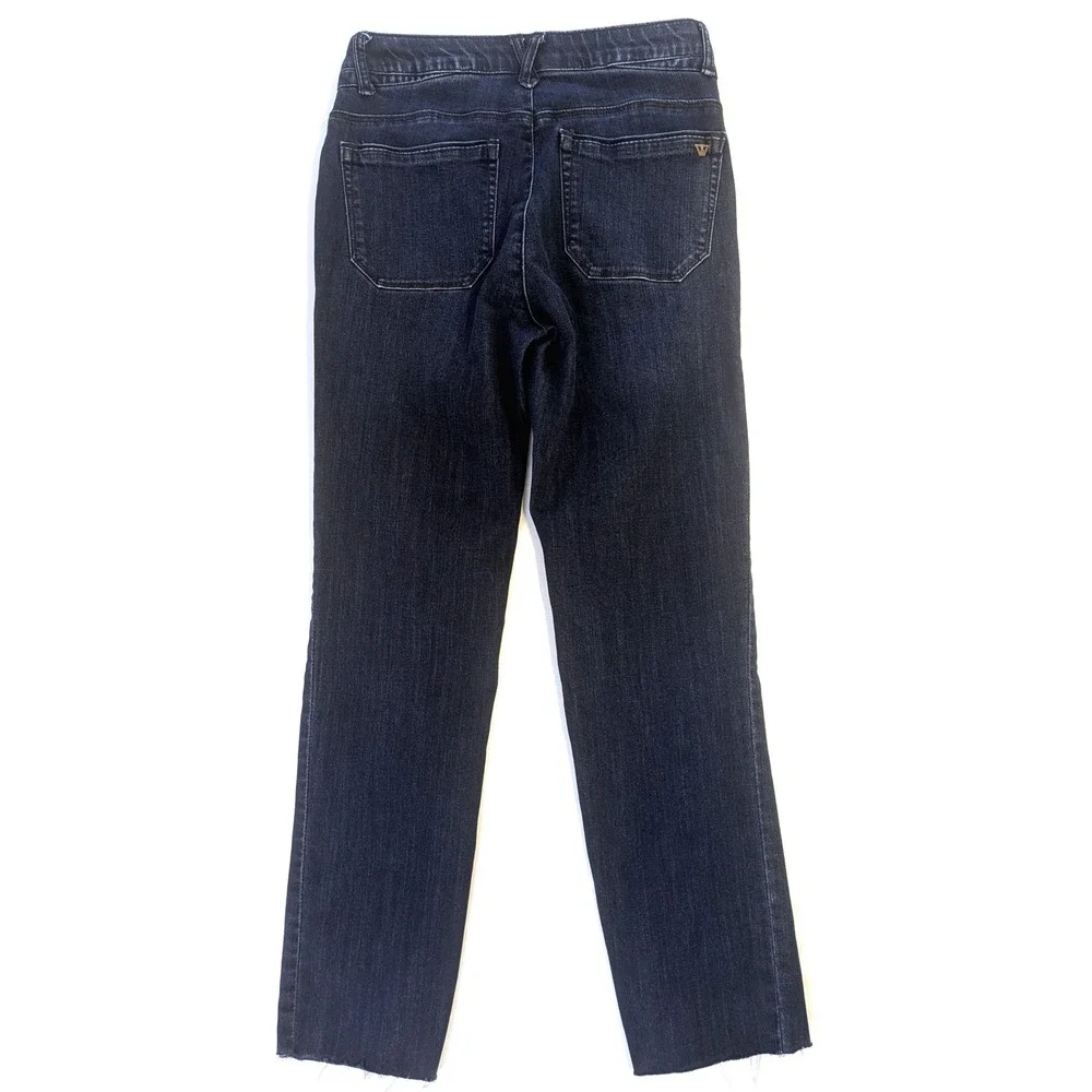 Wit & Wisdom Ab-solution Straight Leg Dark Wash Raw Hem Jeans Size 0